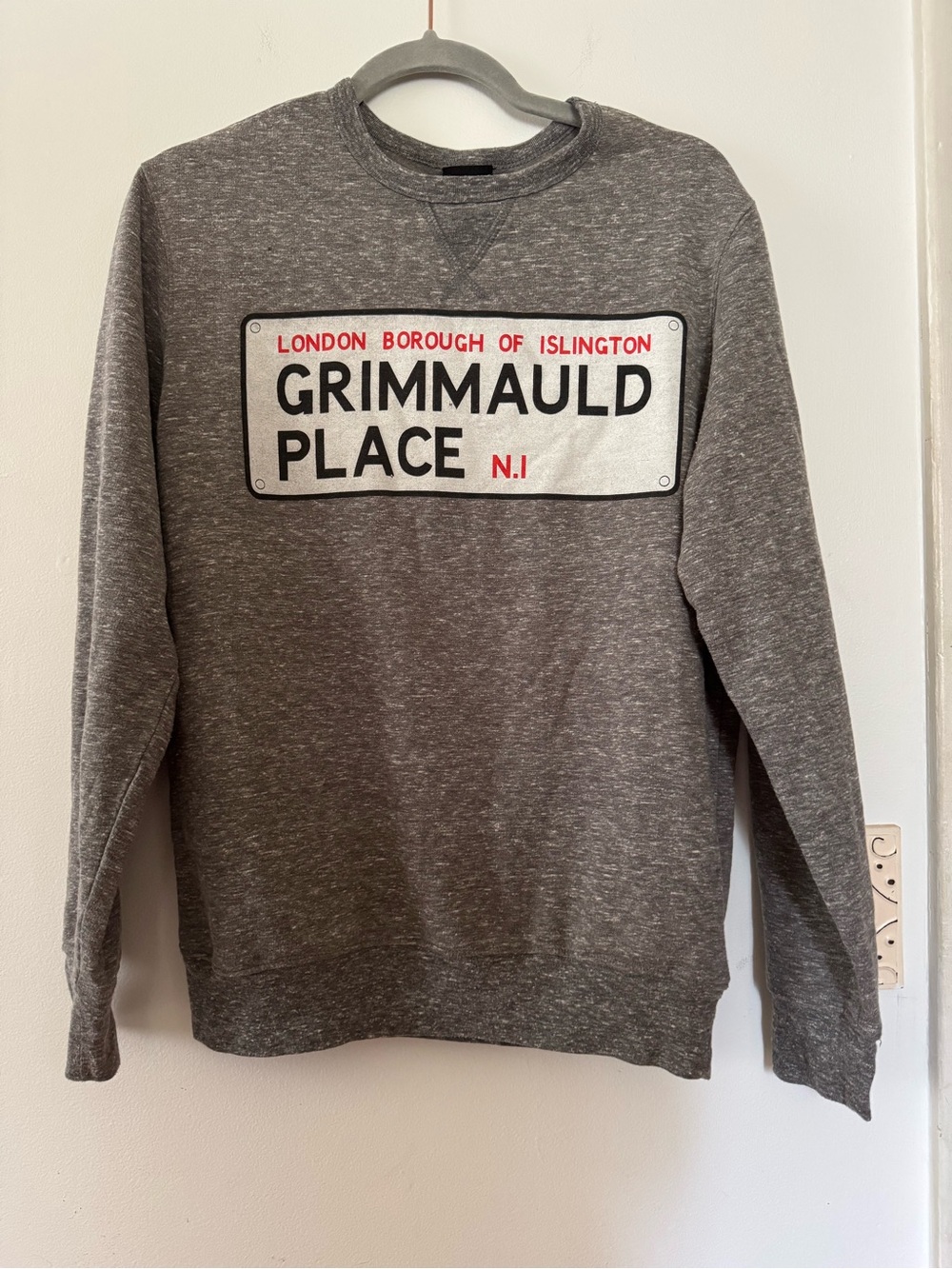 Harry Potter GRIMMAULD PLACE Gray Crewneck Sweatshirt SZ small